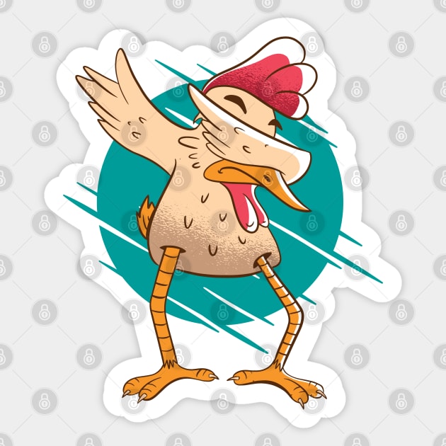 DABBING CHICKEN Sticker by jasebro